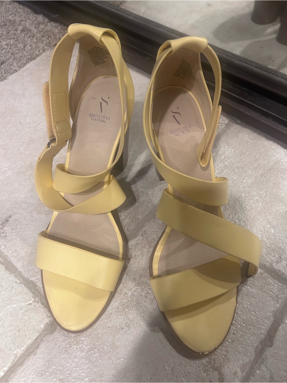 Simply Vera Vera Wang Yellow Strappy Heeled Sandals